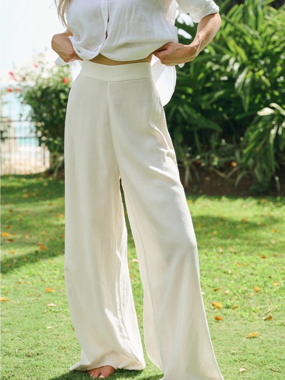 NWT Julia Amory Ivy Pant Linen in Ivory - Small